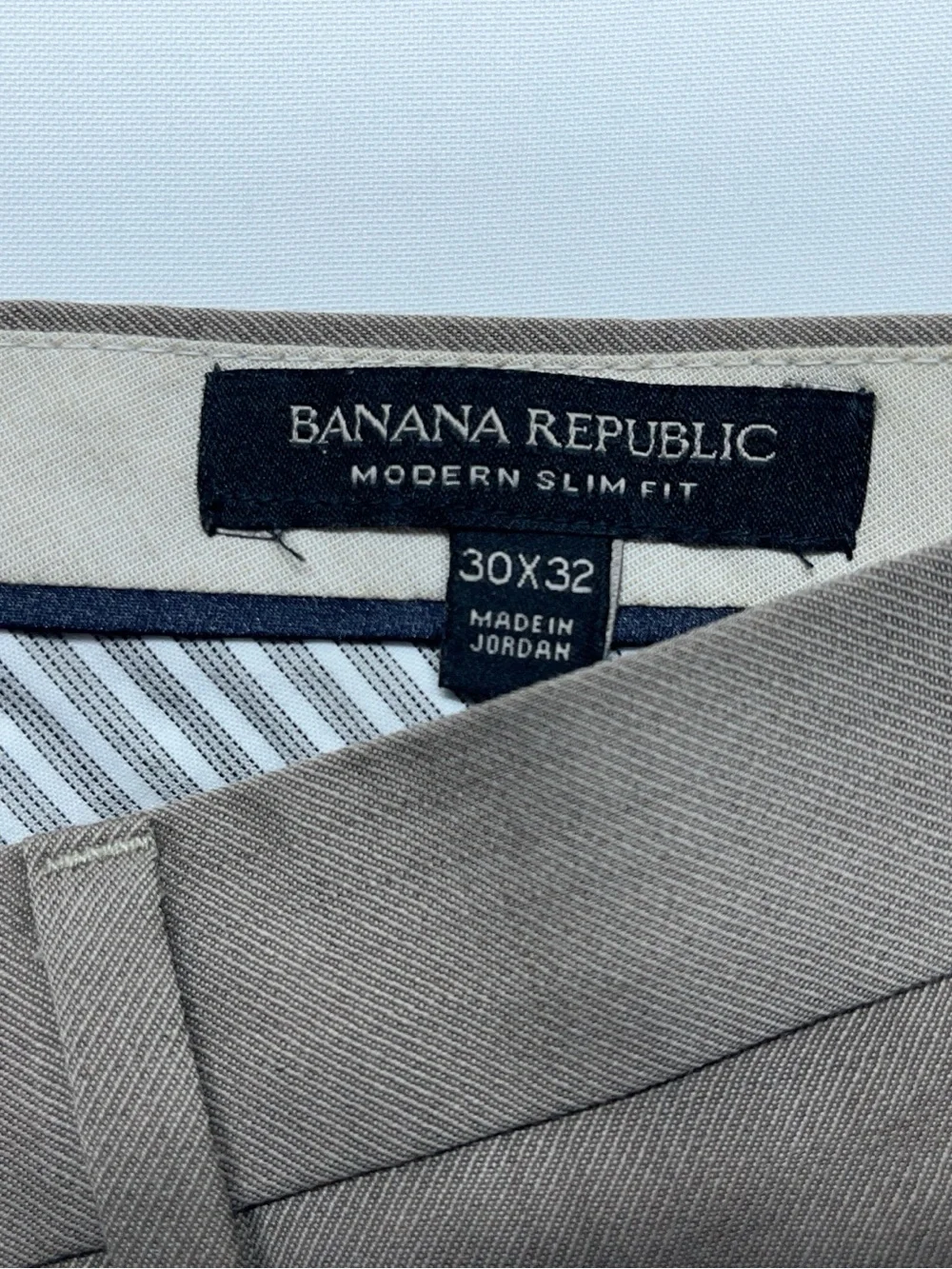 Banana Republic Wool Dress Pants Mens Size 34x30 Taupe Novelty Flat Front.  READ